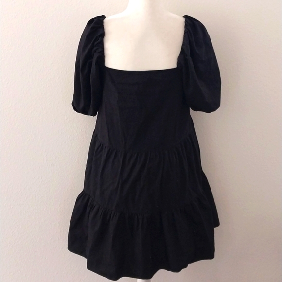 H&M Women's Black Puffed Sleeve Dress Size XS - Picture 7 of 8